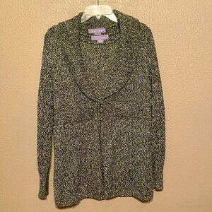 Modern Soul Women M Sweater and Tank Top Green Grey Speckled Knit Cotton Boho